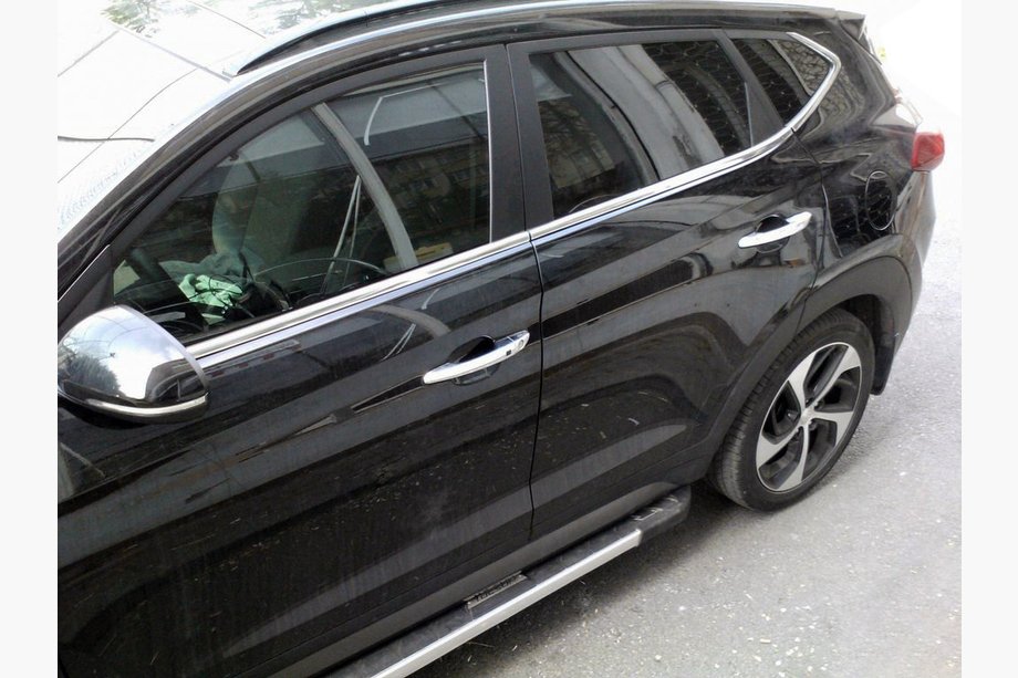 Hyundai Tucson TL 2016–2021 Spodní lišty oken (6 ks, nerez) OmsaLine – italská nerezová ocel Image