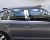 Volkswagen Jetta 2006–2011 Nerezové lišty sloupků dveří (6 ks) fotografie 1