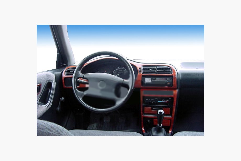 Nissan Sunny 1990–1995 Akce! Dekorativní lišty na palubní desku v imitaci dřeva Fotografie 1