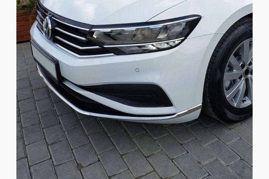 Volkswagen Passat B8 2015–2023 Chromové lišty na přední nárazník (2019+, sada 3 ks, nerez) Image