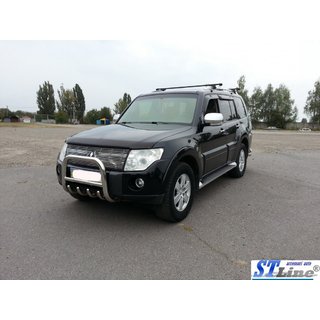 Přední nerezový ochranný rám (kengur) QT006 Mitsubishi Pajero Wagon III 1999–2006 fotografie 2