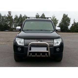 Přední nerezový ochranný rám (kengur) QT006 Mitsubishi Pajero Wagon III 1999–2006 fotografie 1