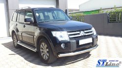 Mitsubishi Pajero Wagon IV 2006–2021 Přední ochranný rám ST008 (nerez) fotografie 5