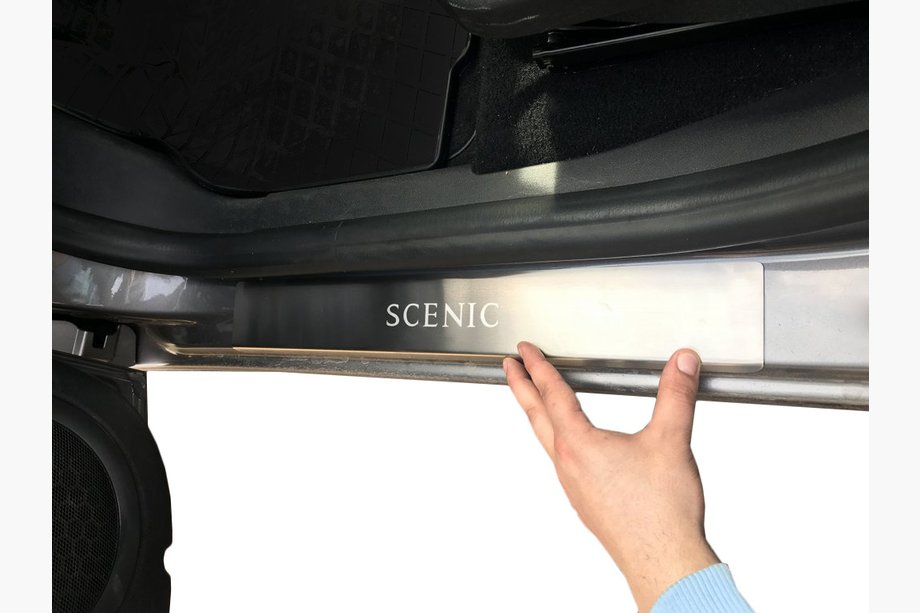 Renault Scenic/Grand 2009–2016 Nerezové kryty prahů Nataniko (4 ks, nerez) Premium – 3M páska, 0,8 mm Image