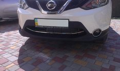 Nissan Qashqai 2014–2021 Nerezová ochranná lišta na přední nárazník (2014-2017) fotografie 2