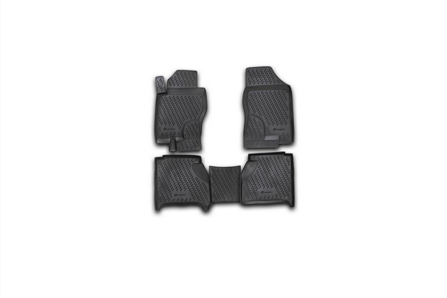 Nissan Navara 2006–2015 (2005↗) Gumové koberečky do interiéru (4 ks, Novline) pro vozy s automatickou převodovkou Image