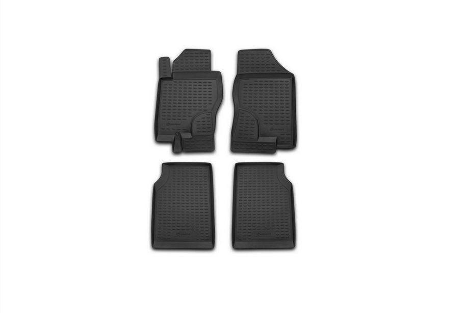 Nissan Navara 2006–2015 (2005↗) Gumové koberce do interiéru (4 ks, Novline) pro manuální převodovku Image