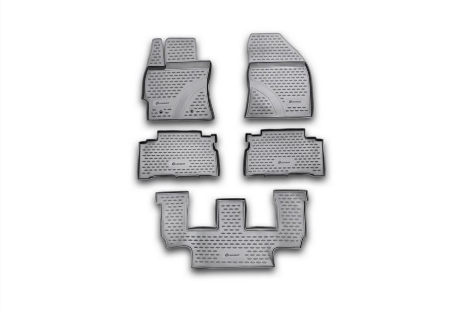Toyota Verso 2009–2018 (2009-2013) Gumové koberečky do interiéru (3 řady) (sada 5 ks, Novline) Varianta 2 Image
