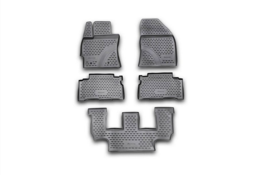 Toyota Verso 2009–2018 (2009-2013) Gumové koberce do interiéru (3 řady) (5 ks, Novline) Varianta 1 Fotografie 1
