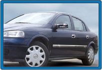 Opel Astra G Classic 1998–2012 Nerezové lišty na dveře (4 ks) Carmos - turecká ocel fotografie 1