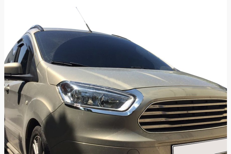 Ford Courier 2014–2023 Mračítka na světlomety (2 ks, nerez) Image