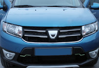 Dacia Logan MCV 2013–2020 Nerezové lišty na masku chladiče (4 ks) fotografie 1