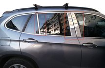 BMW X1 E84 2009–2015 Nerezové lišty sloupků dveří, 6 ks fotografie 1