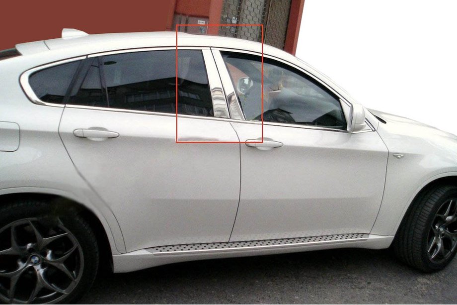 BMW X6 E71 2008–2014 Nerezové lišty na sloupky dveří Image