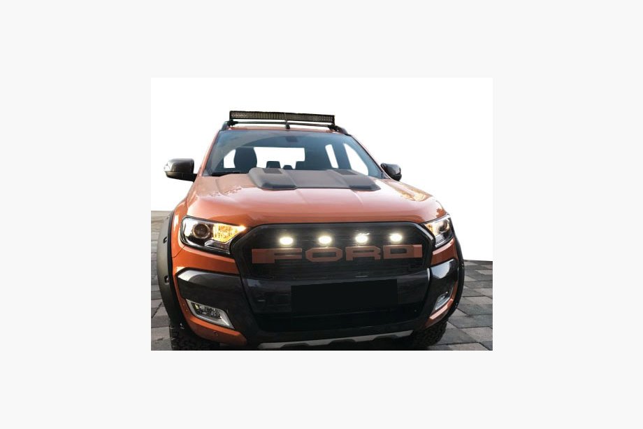 Ford Ranger 2011–2022 Přední maska chladiče s LED V2 Černá Image