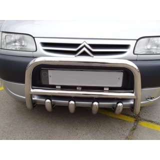 Přední nerezový ochranný rám (kengur) QT006 Peugeot Partner 1996–2008