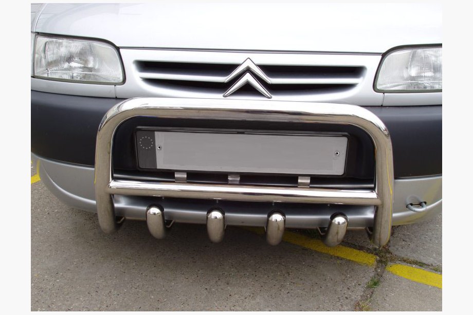 Peugeot Partner 1996–2008 Přední nerezový ochranný rám (kengur) QT006 60 mm Image