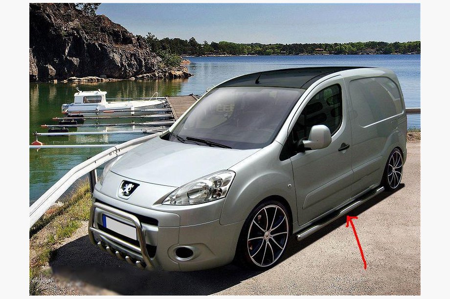 Citroen Berlingo 2008–2018 Boční nášlapy – nerezové trubky (2 ks) 70 mm, s plastovými nášlapy Image