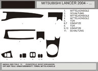 Mitsubishi Lancer 9 2004–2008 Kryty palubní desky (Hartman) Hliník fotografie 1