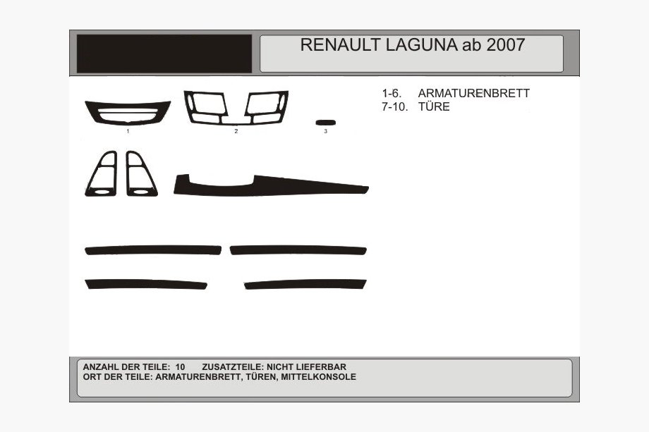 Renault Laguna 2007–2015 Kryty palubní desky (Hartman, Polsko) Hliník Image