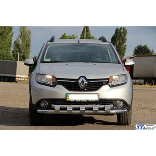 Přední ochranný rám ST015 (nerez) Dacia Sandero 2013–2020 fotografie 2