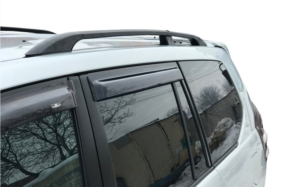 Toyota Land Cruiser Prado 120 2002–2009 Černé turecké střešní ližiny Plastové patky Image