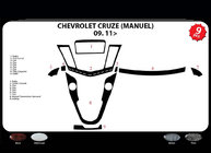 Chevrolet Cruze 2009–2015 Dekor palubní desky (manuál) Hliník fotografie 4