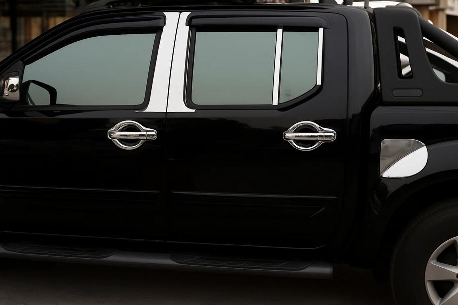 Nissan Navara 2006–2015 Chromové kryty sloupků dveří (6 ks, nerez) Image