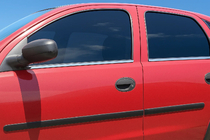 Opel Corsa C 2000–2006 Vnější ozdobné lišty oken (4 ks, nerez) fotografie 1