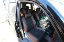 Toyota Land Cruiser Prado 120 2002–2009 Autopotahy z ekokůže + látky + alcantary Antara A088 (kompletní interiér) fotografie 3