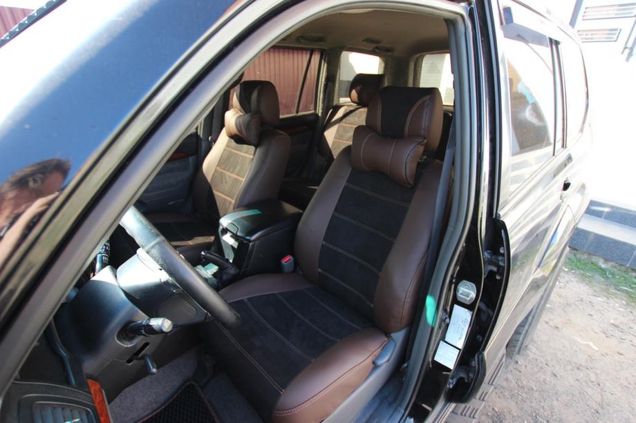 Toyota Land Cruiser Prado 120 2002–2009 Autopotahy z ekokůže + látky + alcantary Antara A088 (kompletní interiér) Image