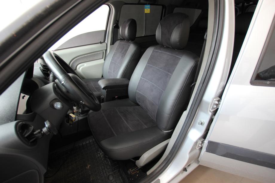 Renault Logan I 2005–2008 Autopotahy z ekokůže + látka + antara Antara A001 (kompletní sada) Image