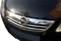 Opel Corsa D 2007–2014 Nerezové lišty na masku chladiče (3 ks) fotografie 1