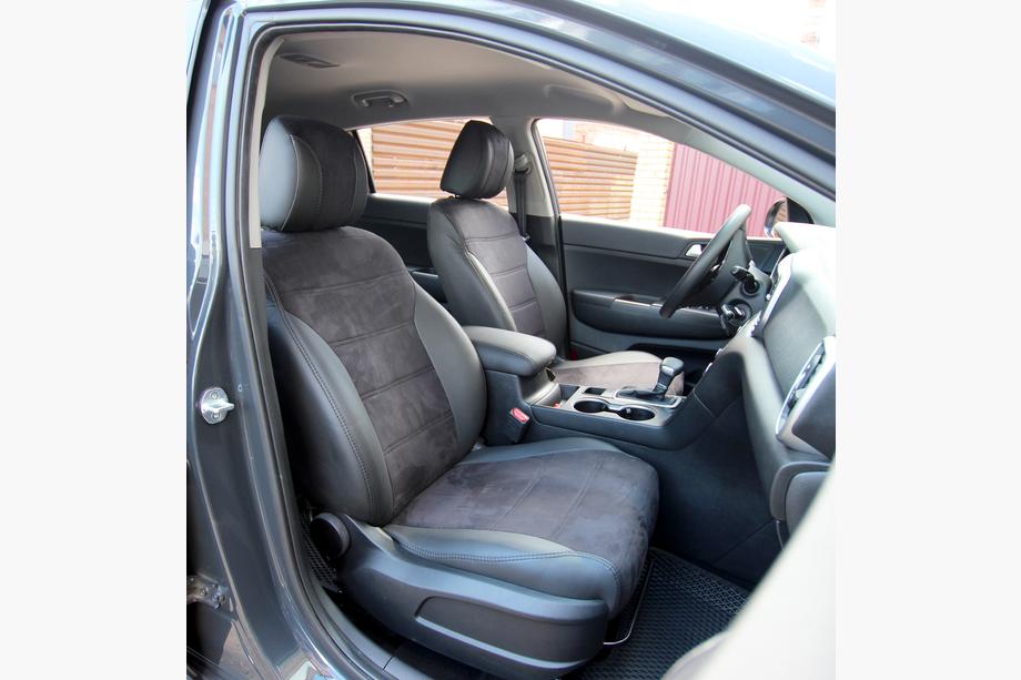 Kia Sportage 2015–2021 Autopotahy z ekokůže + látka + antara Antara A001 (kompletní sada) Fotografie 1