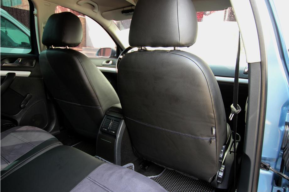 Skoda Octavia II A5 2006–2010 Autopotahy z ekokůže + látka + antara Antara A001 (kompletní sada) Fotografie 13