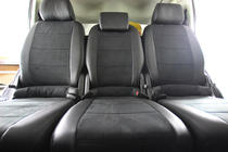 Volkswagen Touran 2003–2010 Autopotahy z ekokůže + látka + antara Antara A001 (kompletní sada) fotografie 5