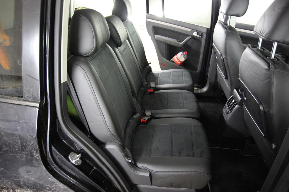 Volkswagen Touran 2003–2010 Autopotahy z ekokůže + látka + antara Antara A001 (kompletní sada) Image