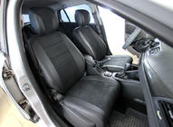 Renault Megane III 2009–2016 Autopotahy z ekokůže + látka + antara Antara A001 (kompletní sada) fotografie 1