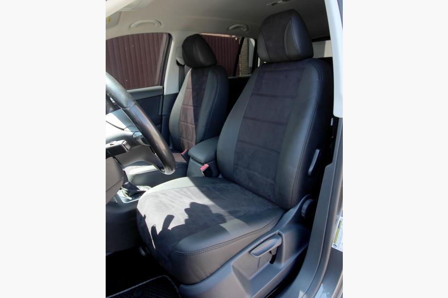 Volkswagen Tiguan 2016–2023 Autopotahy z ekokůže + látka + antara Antara A001 (kompletní sada) Image