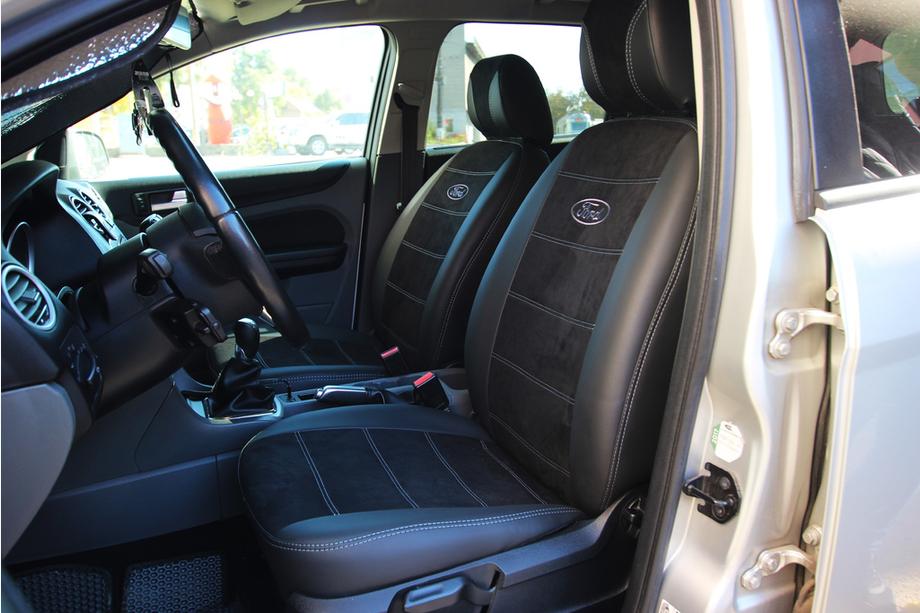 Ford Focus III 2011–2017 Autopotahy ekokůže + látka + Alcantara Antara A001g (kompletní sada) Fotografie 13