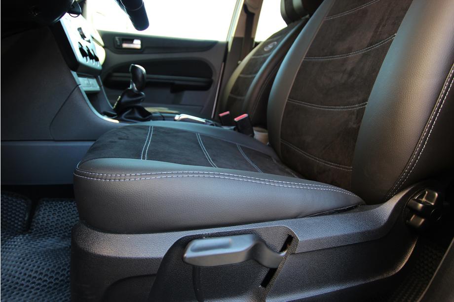 Ford Focus III 2011–2017 Autopotahy ekokůže + látka + Alcantara Antara A001g (kompletní sada) Fotografie 16