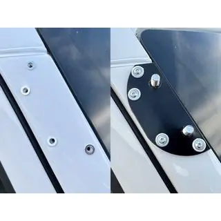 Kšilt na čelní sklo na rámu V2 (černý lesk, 5 mm) Volkswagen Crafter 2006–2016 fotografie 4