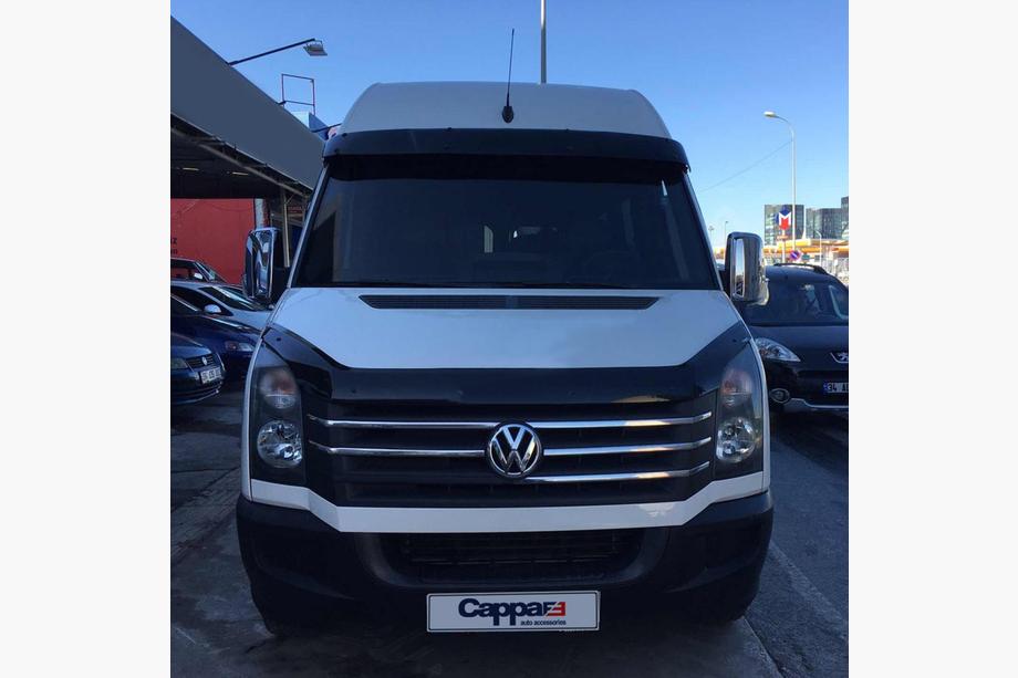 Volkswagen Crafter 2006–2016 Kšilt na čelní sklo na rámu V2 (černý lesk, 5 mm) Fotografie 9