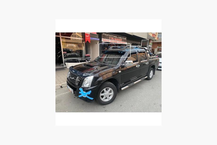 Isuzu D-Max 2011–2019 Sluneční clona na čelní sklo v rámu V1 (černý lesk, 5 mm) Image
