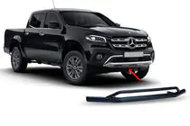 Mercedes X-Class 2017–2020 Přední dvojitý bullbar Vegas (černý, 76 mm) fotografie 2