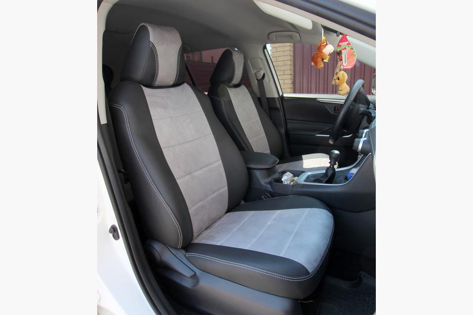 Toyota Rav 4 2019–2025 Autopotahy eko kůže + tkanina + alcantara Antara A0010 (kompletní sada) Image