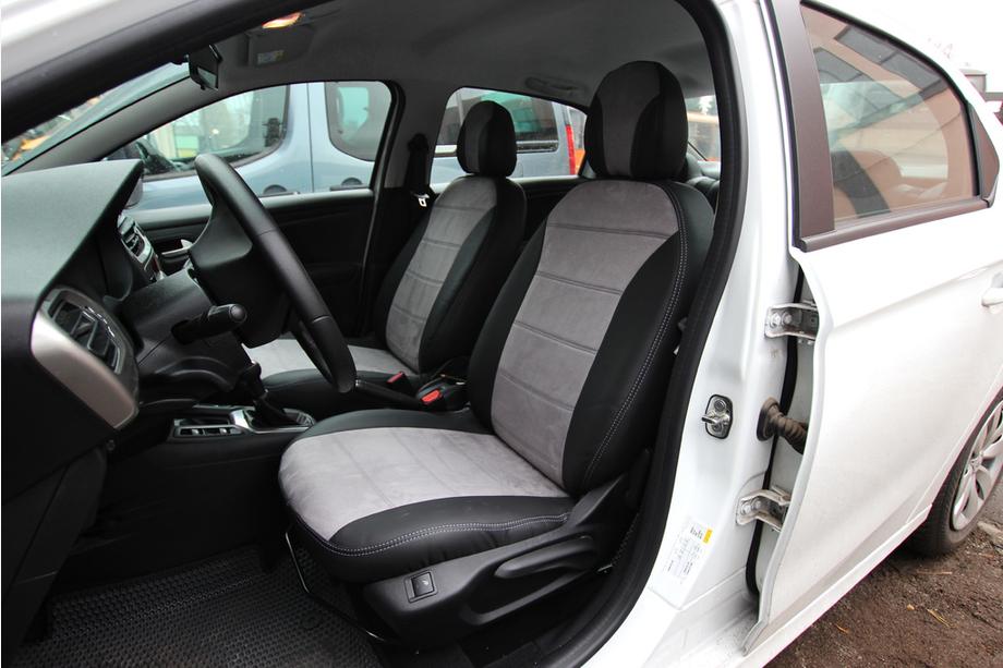 Citroen C-Elysee 2013–2022 Autopotahy eko kůže + tkanina + alcantara Antara A0010 (kompletní sada) Image