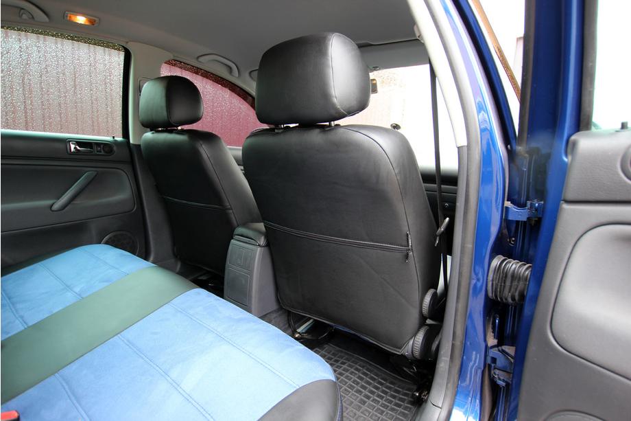 Volkswagen Passat B5 1997–2005 Autopotahy eko kůže + látka + Alcantara Antara A006 (kompletní sada do celého interiéru) Fotografie 13