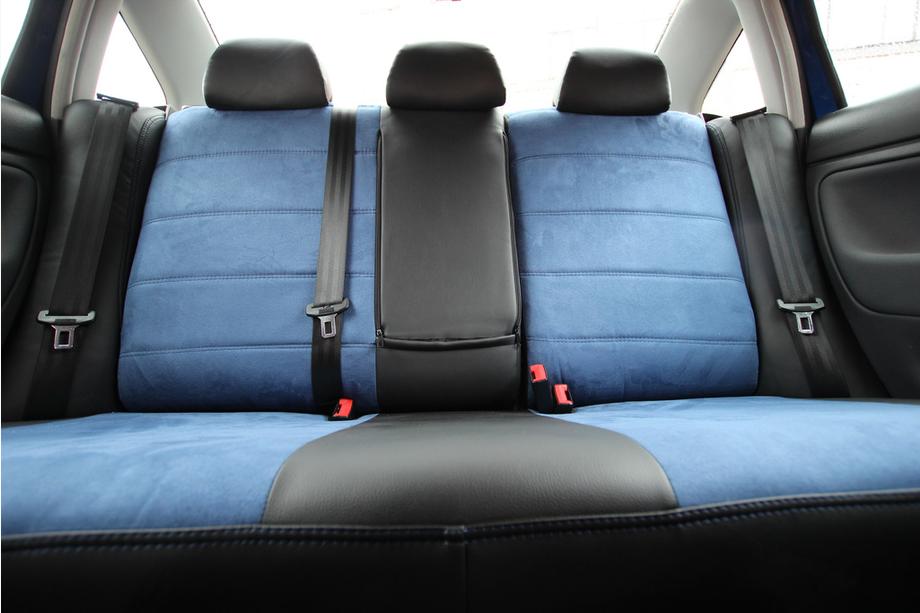 Volkswagen Passat B5 1997–2005 Autopotahy eko kůže + látka + Alcantara Antara A006 (kompletní sada do celého interiéru) Fotografie 4