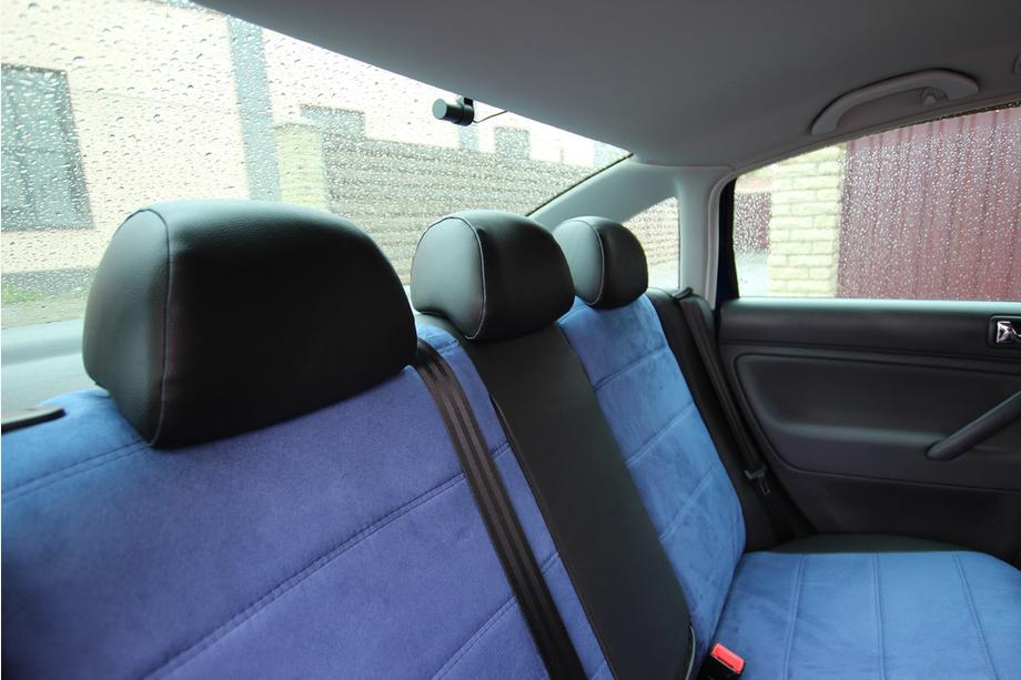 Volkswagen Passat B5 1997–2005 Autopotahy eko kůže + látka + Alcantara Antara A006 (kompletní sada do celého interiéru) Fotografie 7